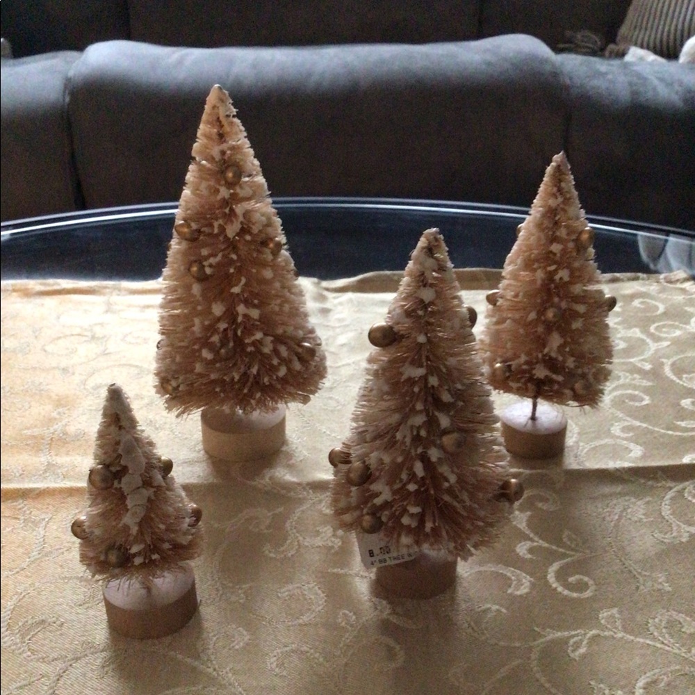 Gold Bottlebrush Christmas Trees